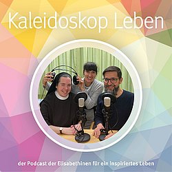 Podcast-Cover mit Sr. Helena Fürst, Michaela Mallinger und Michael Etlinger